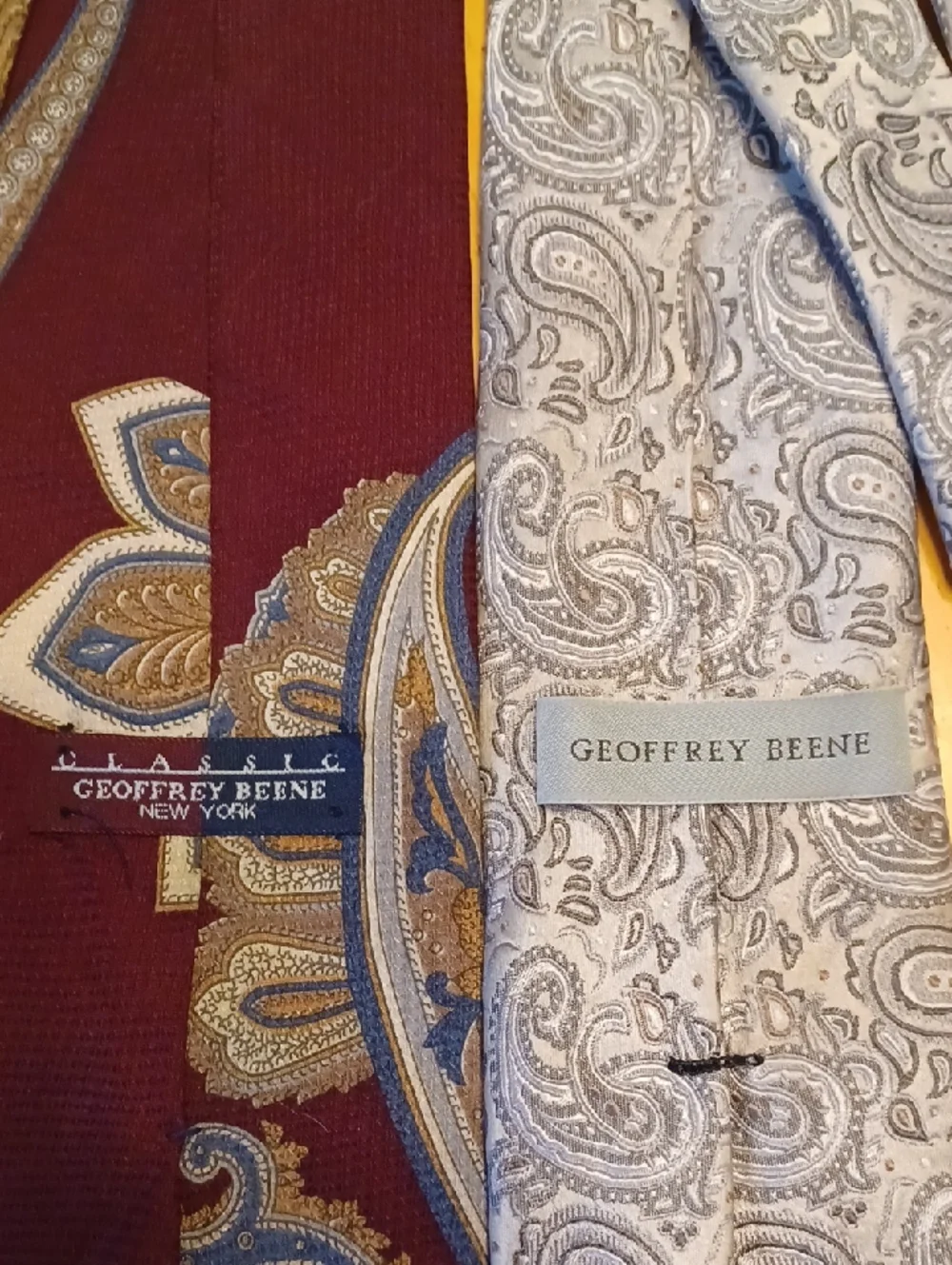 Geoffrey Beene Set Of 2 100% Silk Neck Ties